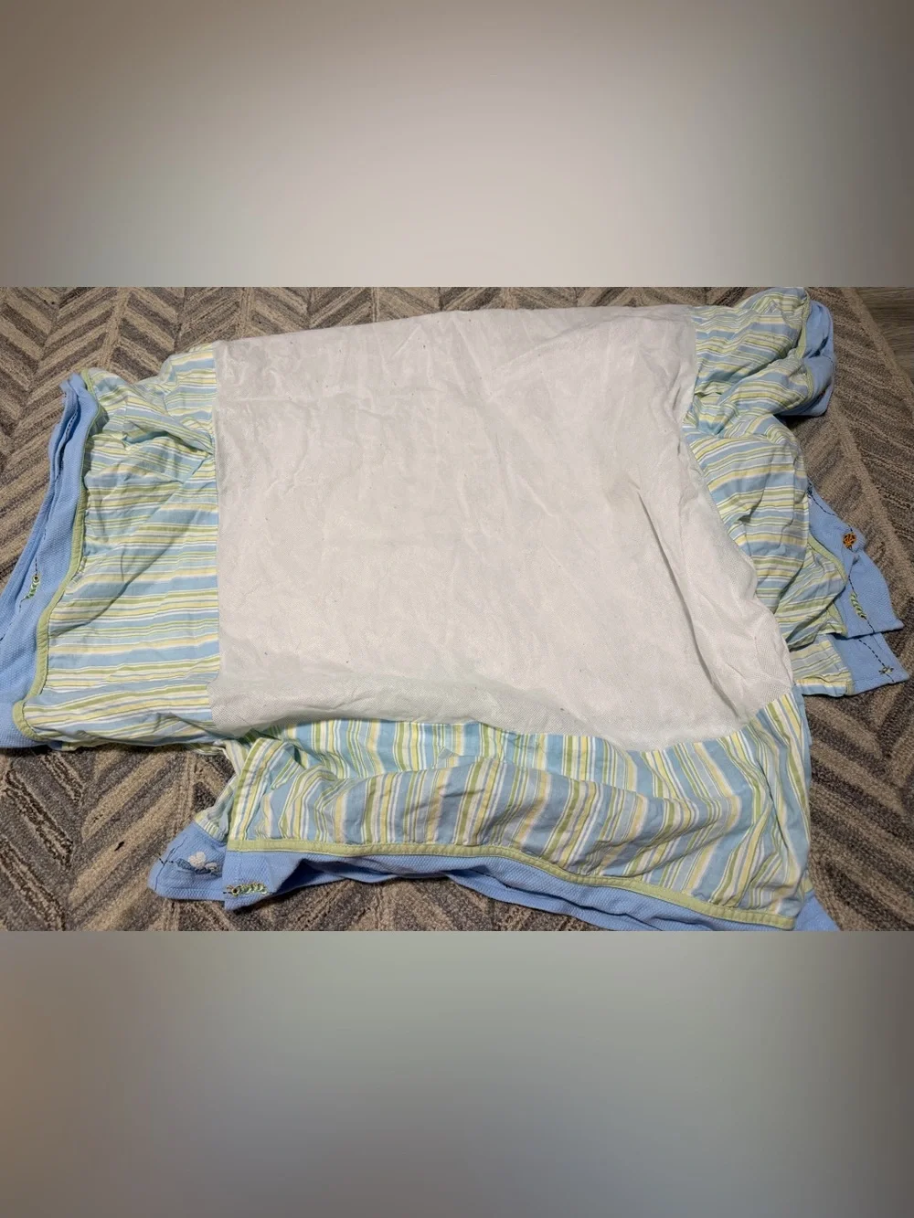 Vintage Winnie the Pooh Blue and Yellow Crib Quilt - Nursery & Crib Skirt